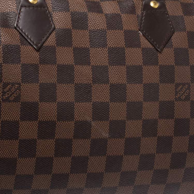 Pre Owned Louis Vuitton Damier Ebene Canvas Speedy 35 Bag
