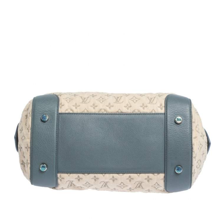Pre Owned Louis Vuitton Limited Edition Blue Monogram Denim Speedy Round Bag