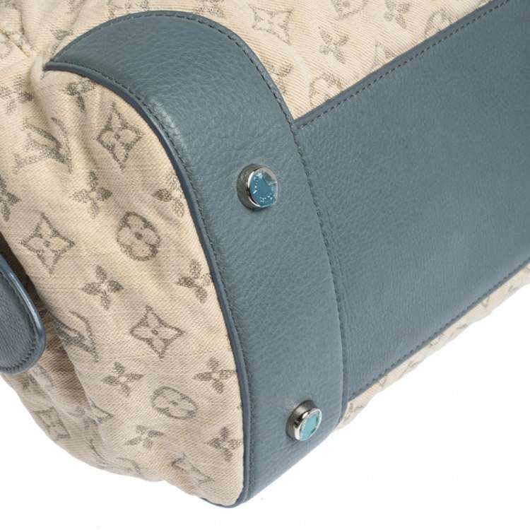 Pre Owned Louis Vuitton Limited Edition Blue Monogram Denim Speedy Round Bag