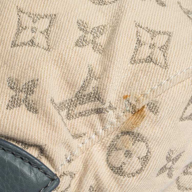 Pre Owned Louis Vuitton Limited Edition Blue Monogram Denim Speedy Round Bag