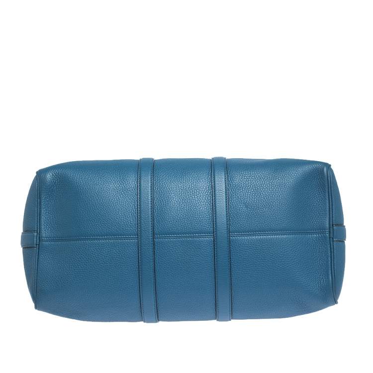 Pre Owned Louis Vuitton Blue Taurillon Leather Keepall Bandouliere 45 
