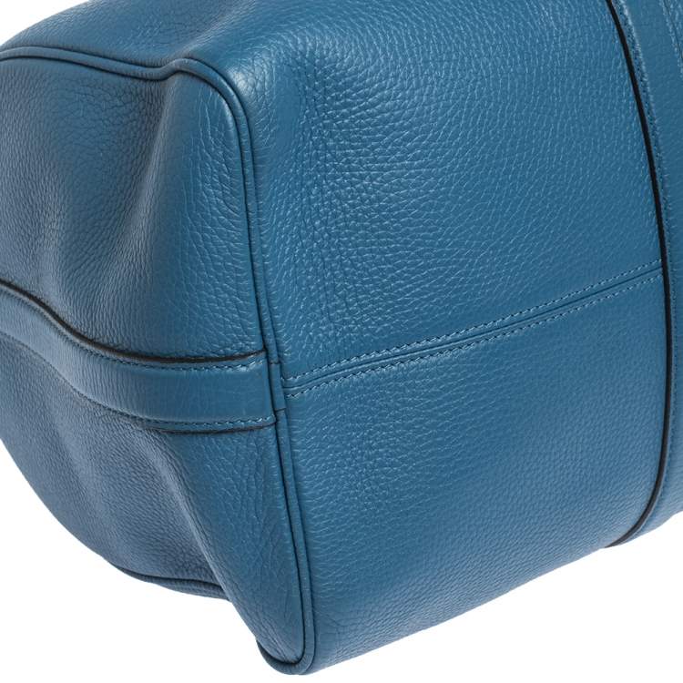Pre Owned Louis Vuitton Blue Taurillon Leather Keepall Bandouliere 45 