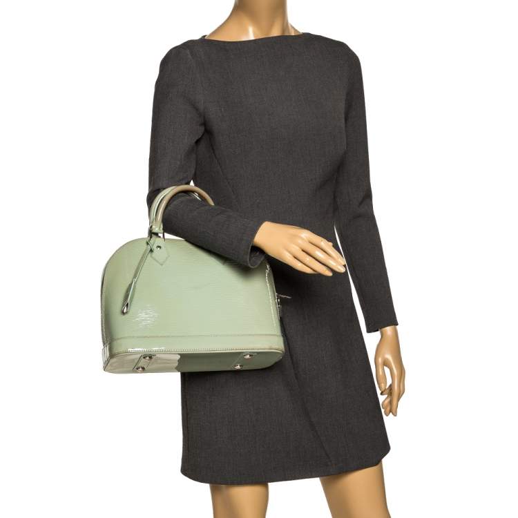 Louis Vuitton Amande EPI Vernis Leather Alma PM Top Handle Bag