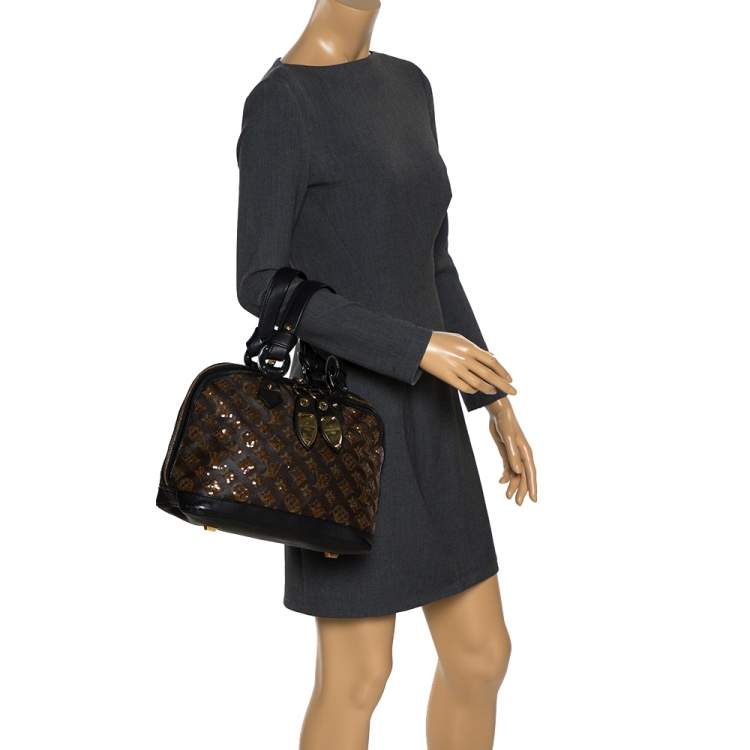Louis Vuitton, Bags, Louis Vuitton Alma Handbag Limited Edition Monogram  Eclipse Sequins Bb Brown