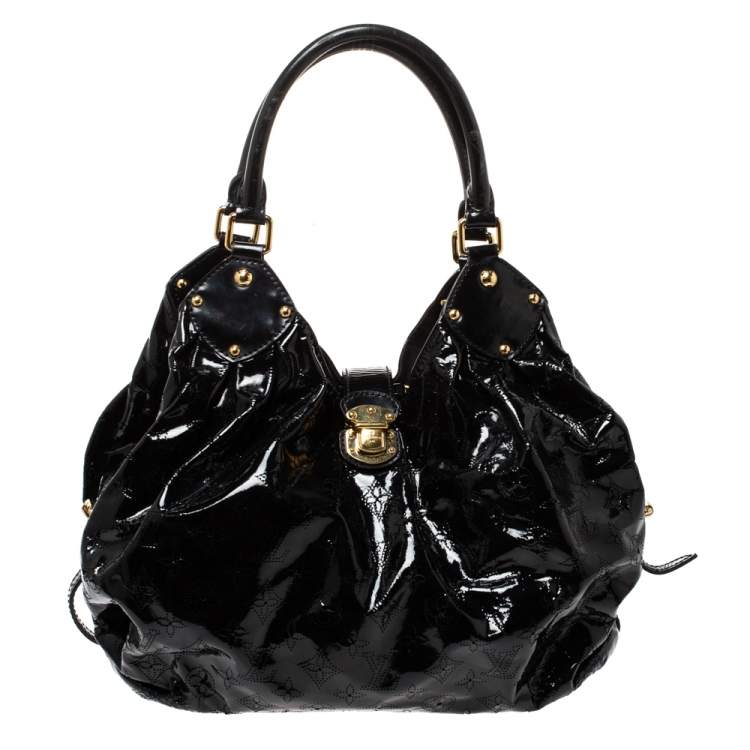 louis vuitton black patent leather purse