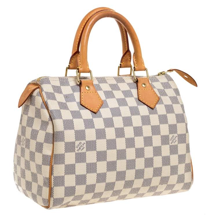 Pre Owned Louis Vuitton Damier Azur Speedy 25 Bag