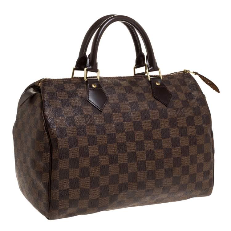 Pre Owned Louis Vuitton Damier Ebene Canvas Speedy 30 Bag