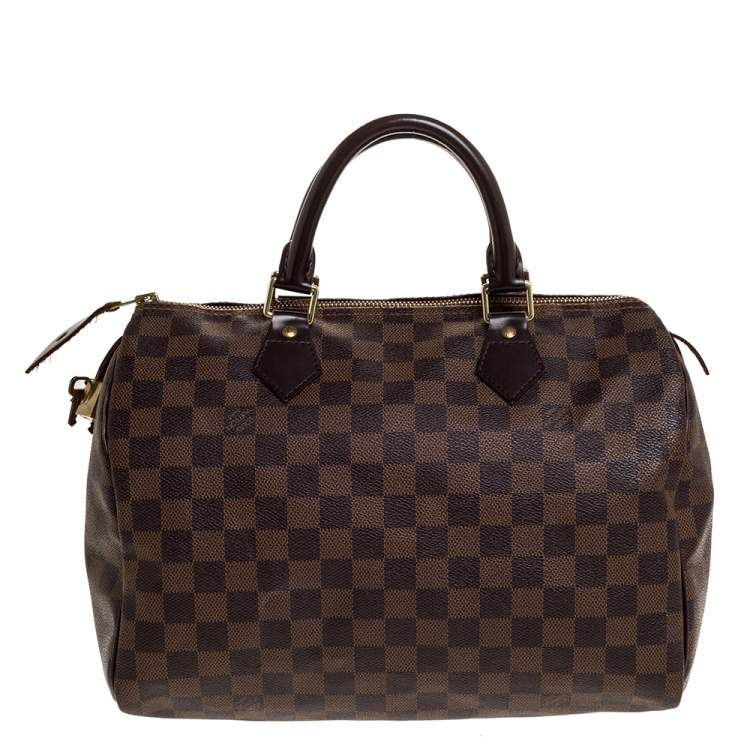Pre Owned Louis Vuitton Damier Ebene Canvas Speedy 30 Bag