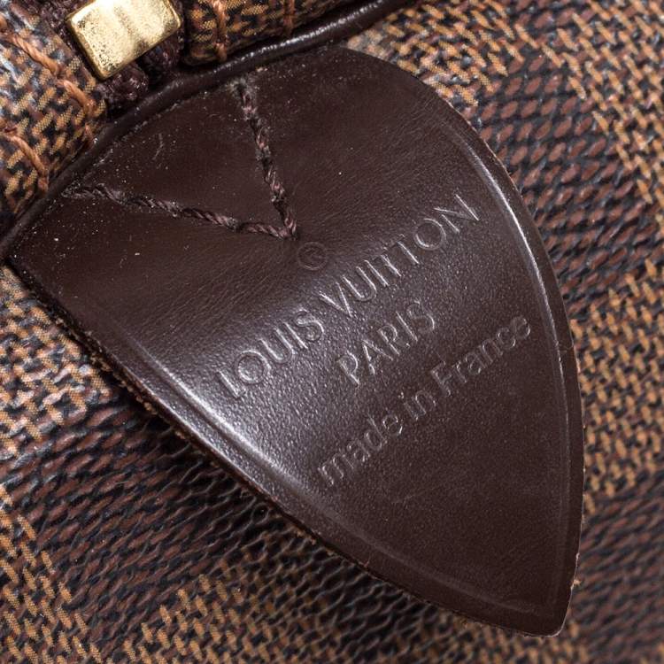 Pre Owned Louis Vuitton Damier Ebene Canvas Speedy 30 Bag