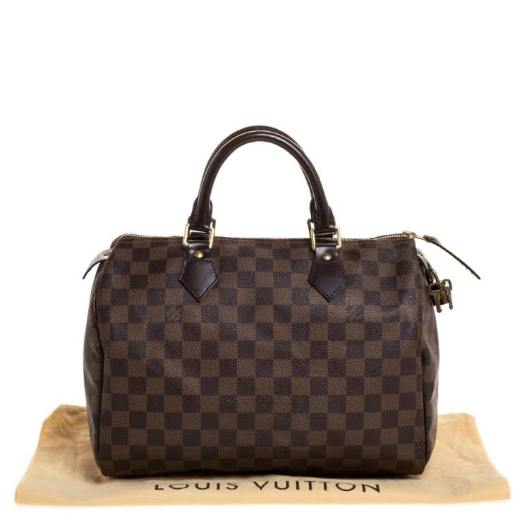 Pre Owned Louis Vuitton Damier Ebene Canvas Speedy 30 Bag