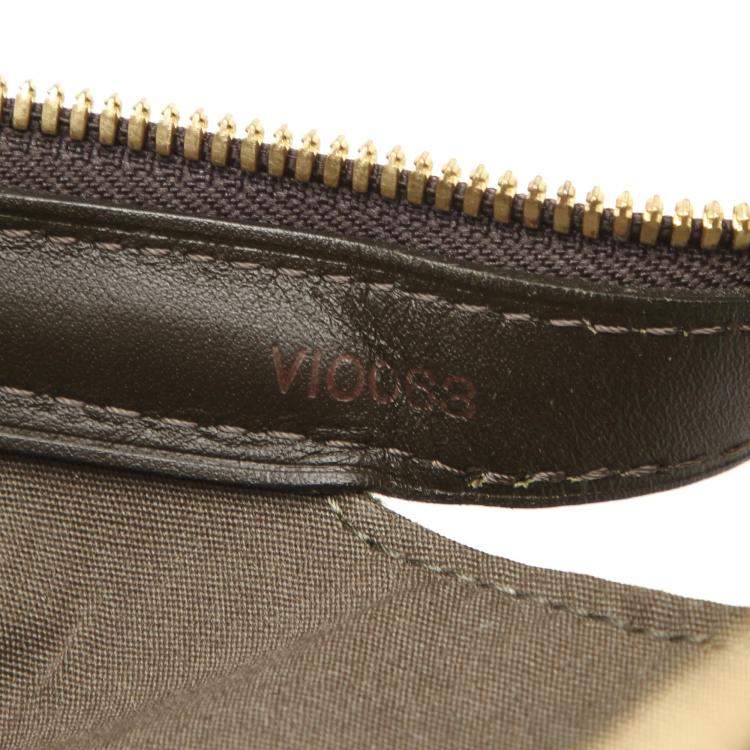 Pre Owned Louis Vuitton Green/Dark Green Mini Lin Canvas Josephine GM Bag