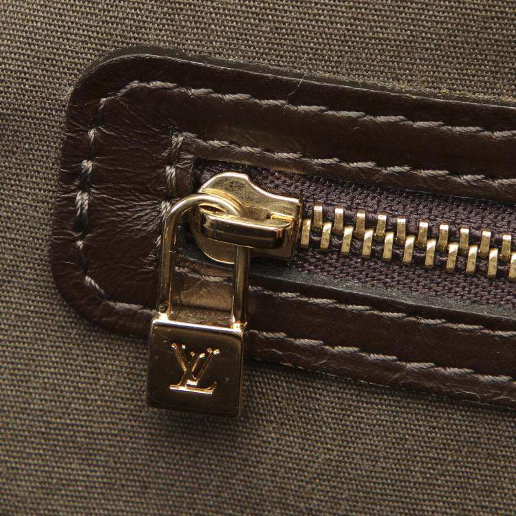 Pre Owned Louis Vuitton Green/Dark Green Mini Lin Canvas Josephine GM Bag