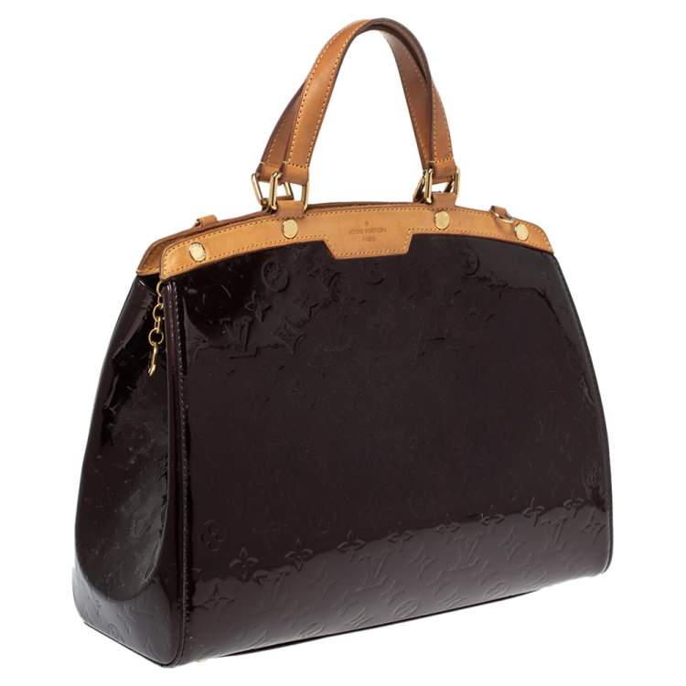 Pre Owned Louis Vuitton Amarante Monogram Vernis Brea GM Bag