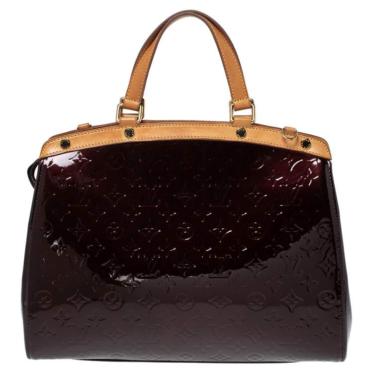 Pre Owned Louis Vuitton Amarante Monogram Vernis Brea GM Bag