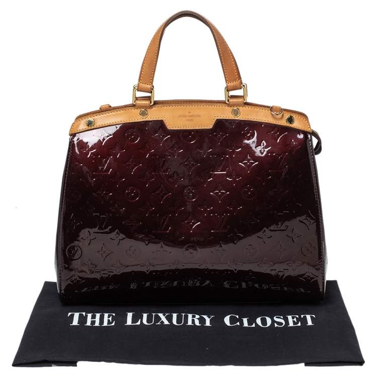 Pre Owned Louis Vuitton Amarante Monogram Vernis Brea GM Bag