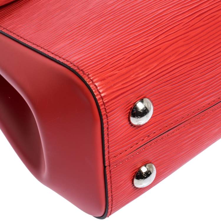 Pre Owned Louis Vuitton Coquelicot Epi Leather Cluny BB Bag