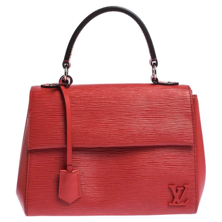 Pre Owned Louis Vuitton Coquelicot Epi Leather Cluny BB Bag