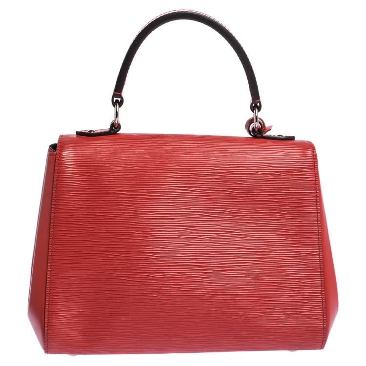 Pre Owned Louis Vuitton Coquelicot Epi Leather Cluny BB Bag