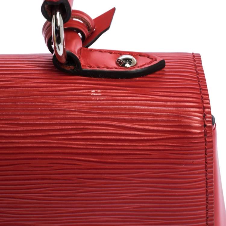 Pre Owned Louis Vuitton Coquelicot Epi Leather Cluny BB Bag