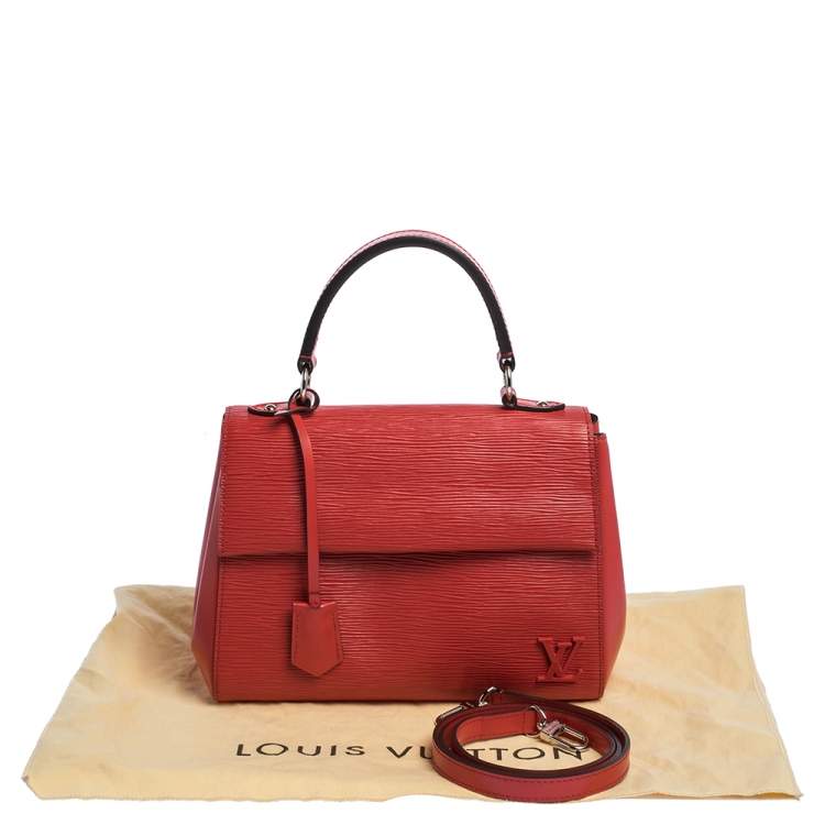 Pre Owned Louis Vuitton Coquelicot Epi Leather Cluny BB Bag