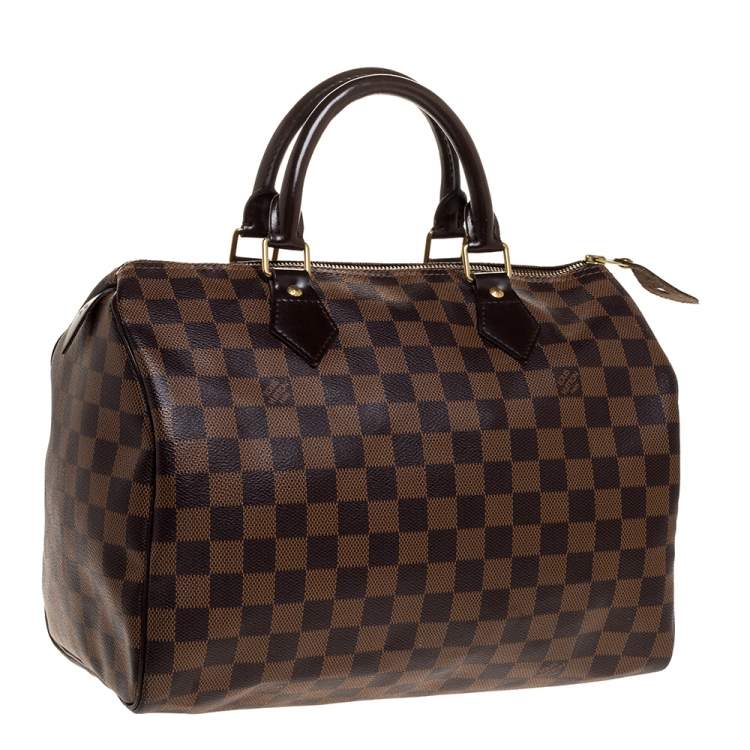 Pre Owned Louis Vuitton Damier Ebene Canvas Speedy 30 Bag