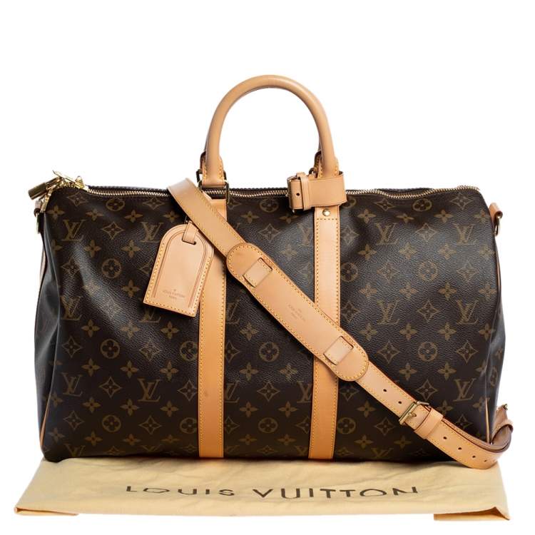 Pre Owned Louis Vuitton Monogram Canvas Keepall Bandouliere 45 Bag