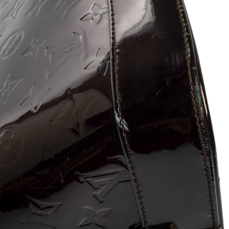 Pre Owned Louis Vuitton Amarante Monogram Vernis Alma Voyager Bag