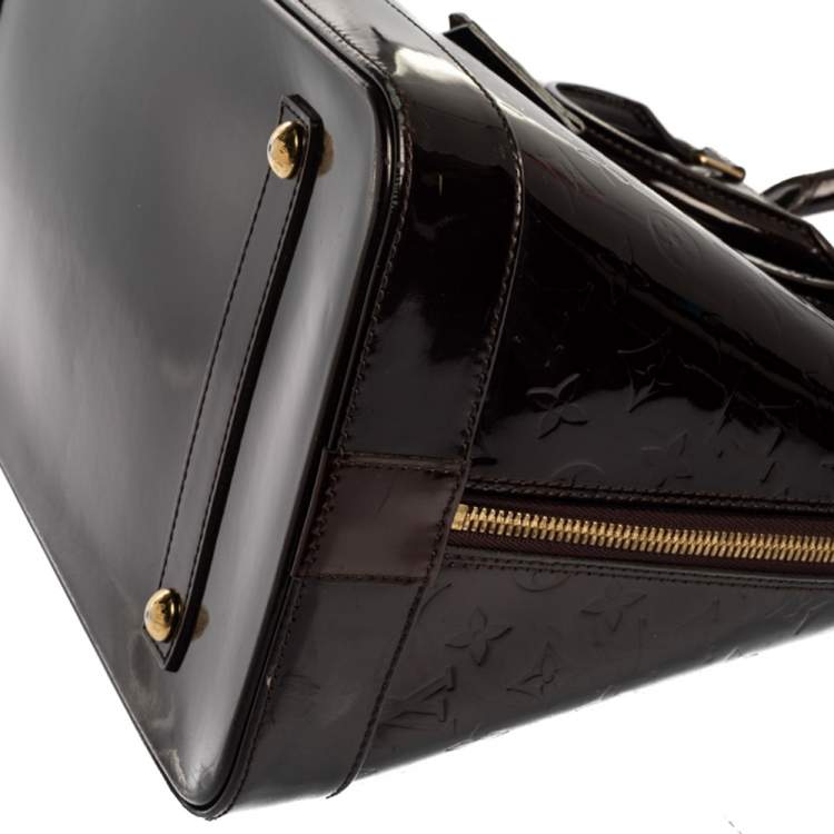 Pre Owned Louis Vuitton Amarante Monogram Vernis Alma Voyager Bag