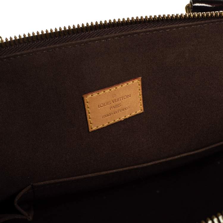 Pre Owned Louis Vuitton Amarante Monogram Vernis Alma Voyager Bag