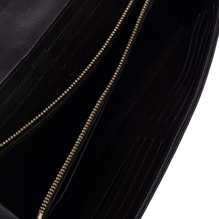 Louis Vuitton Grey Ebene Monogram Mahina Leather Amelia Wallet Louis Vuitton