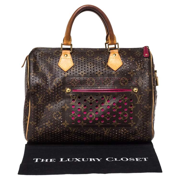 مملوكة مسبقًا Louis Vuitton Fuchsia Monogram Perforated Canvas Limited Edition Speedy 30 Bag