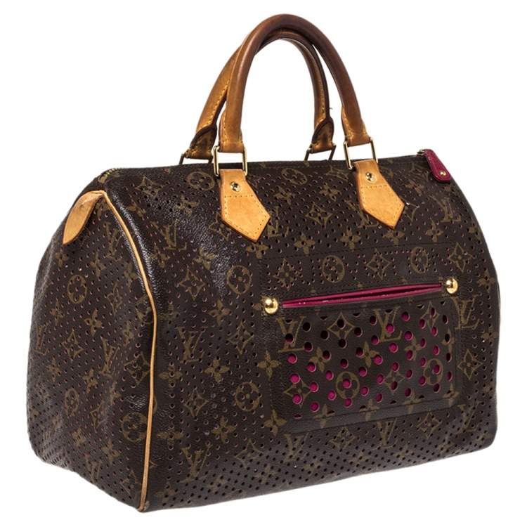 مملوكة مسبقًا Louis Vuitton Fuchsia Monogram Perforated Canvas Limited Edition Speedy 30 Bag