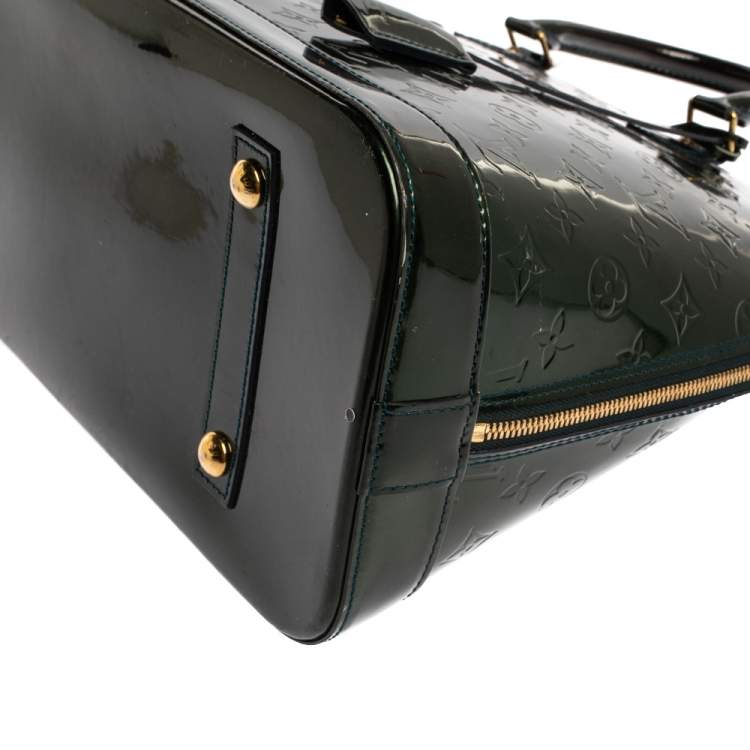 Pre Owned Louis Vuitton Blue Nuit Monogram Vernis Alma GM Bag