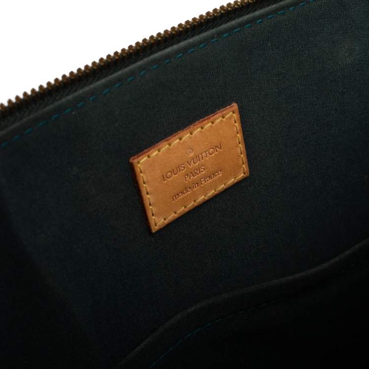 Pre Owned Louis Vuitton Blue Nuit Monogram Vernis Alma GM Bag