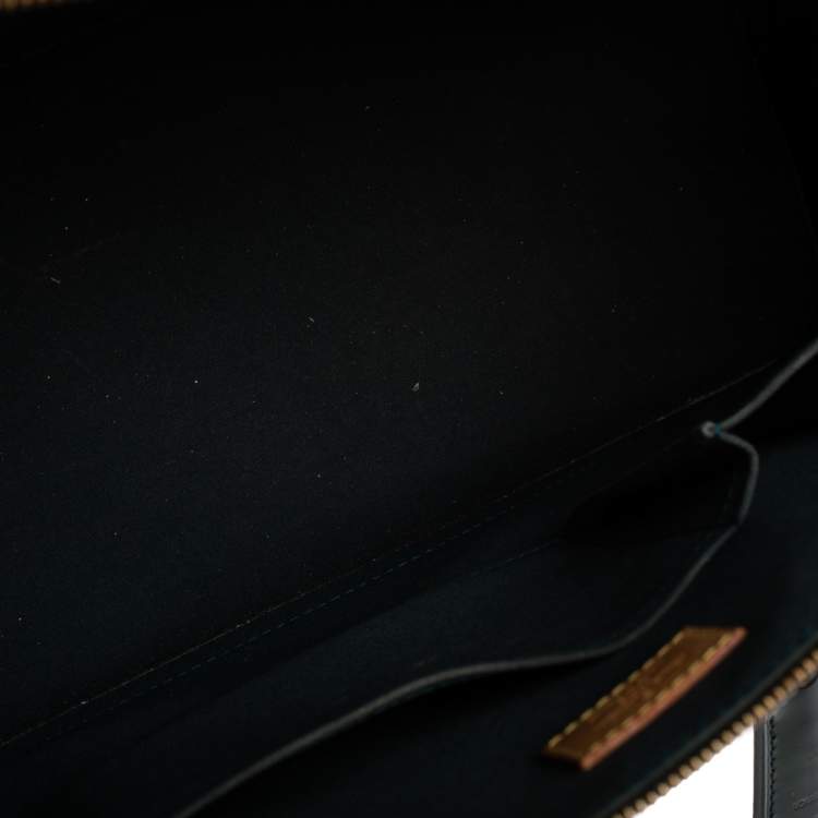Pre Owned Louis Vuitton Blue Nuit Monogram Vernis Alma GM Bag