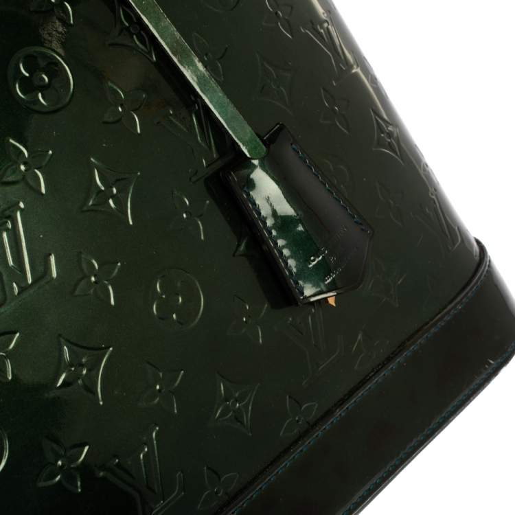 Pre Owned Louis Vuitton Blue Nuit Monogram Vernis Alma GM Bag