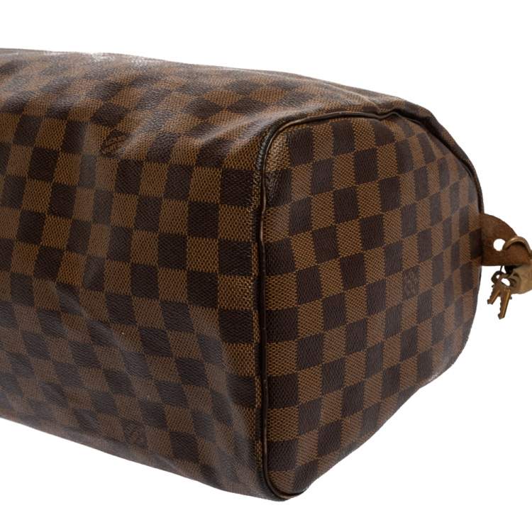 Pre Owned Louis Vuitton Damier Ebene Canvas Speedy 35 Bag
