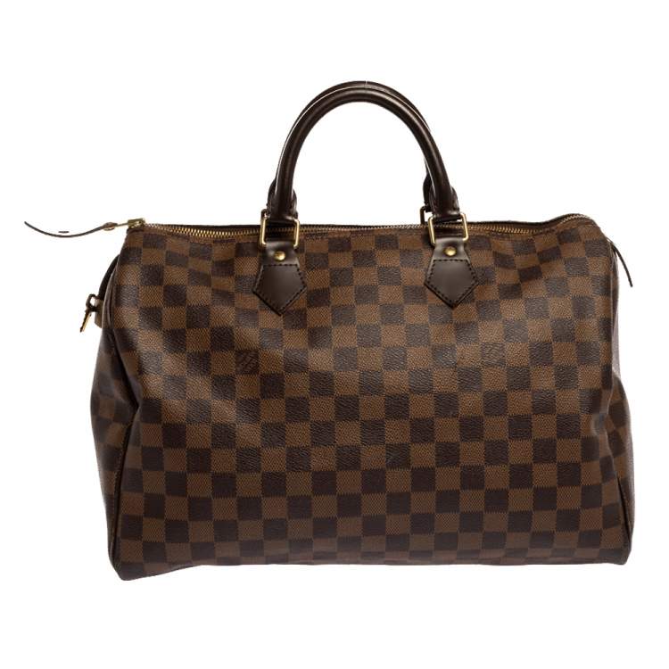 Pre Owned Louis Vuitton Damier Ebene Canvas Speedy 35 Bag