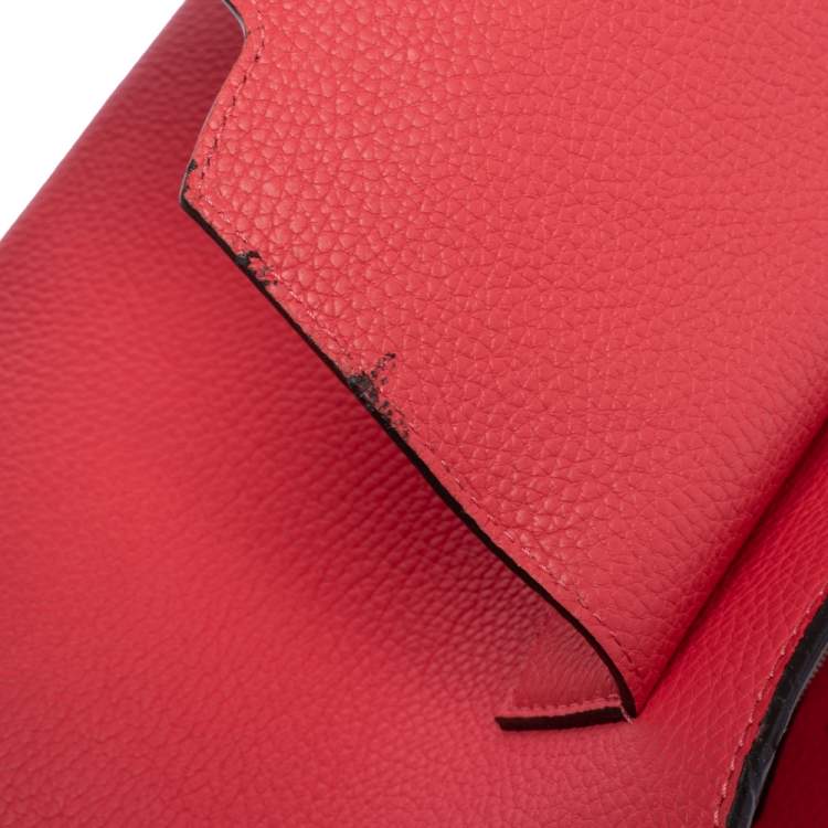 Pre Owned Louis Vuitton Coquelicot Taurillon Leather Capucines MM Bag