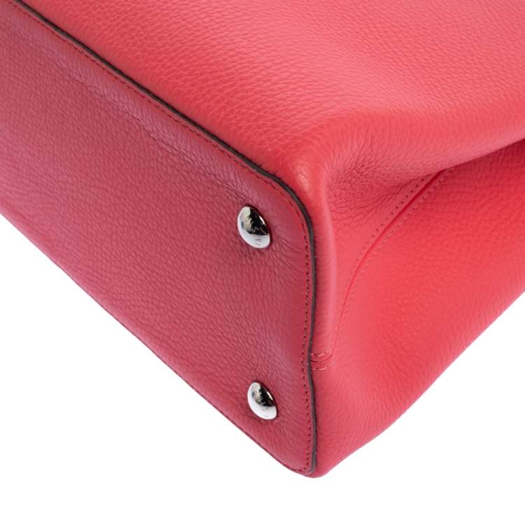 Pre Owned Louis Vuitton Coquelicot Taurillon Leather Capucines MM Bag