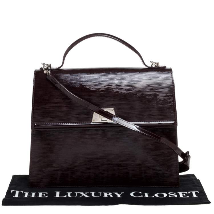 Pre Owned Louis Vuitton Plum Electric Epi Leather Sevigne GM Bag