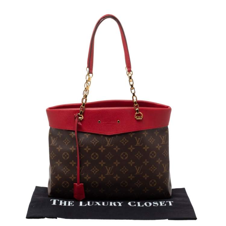 Pre Owned Louis Vuitton Cerise Monogram Canvas Pallas Shopper Tote Bag