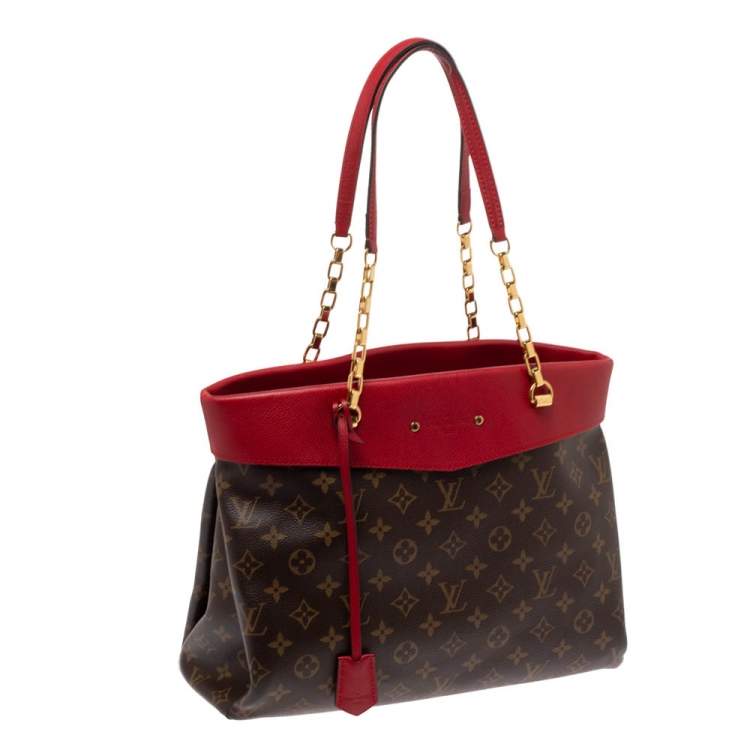 Pre Owned Louis Vuitton Cerise Monogram Canvas Pallas Shopper Tote Bag