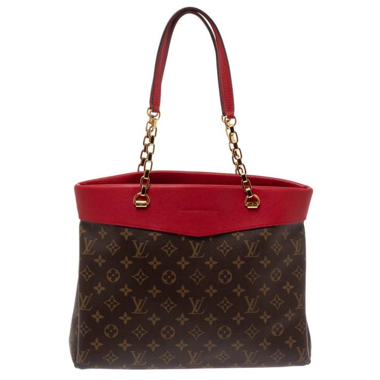 Pre Owned Louis Vuitton Cerise Monogram Canvas Pallas Shopper Tote Bag
