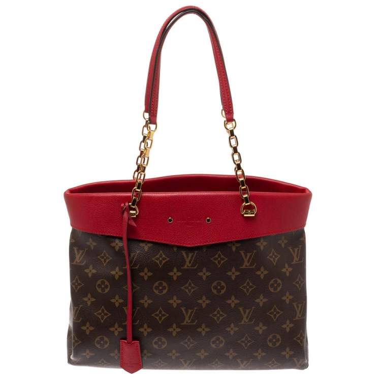 Handbag Louis Vuitton Cerise Monogram Pallas Shopper Red Leather 123070028  - Heritage Estate Jewelry