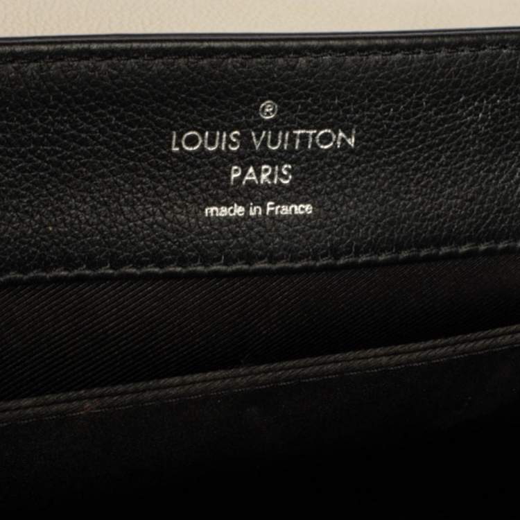 Pre Owned Louis Vuitton Black/White Leather Lockme II Mechanical Flower Bag