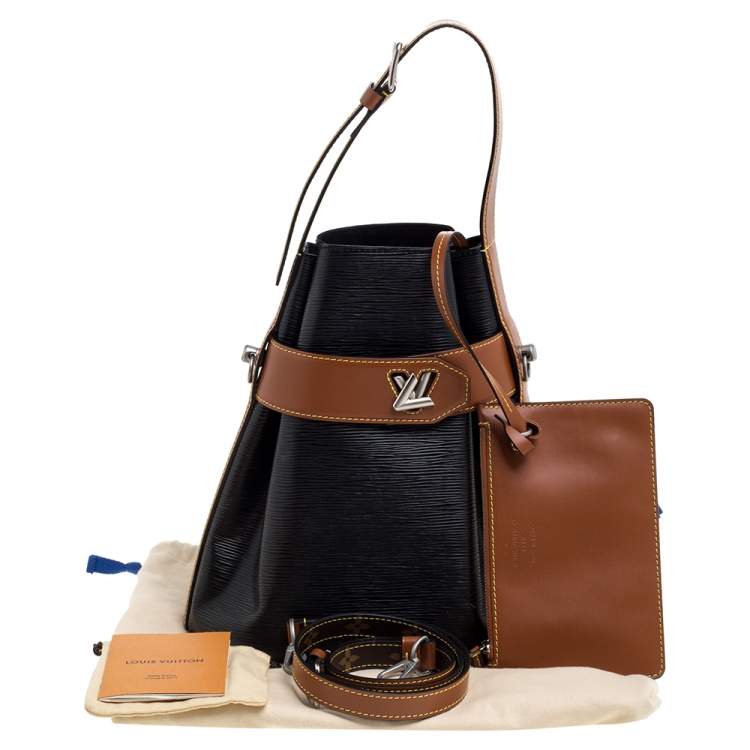 Pre Owned Louis Vuitton Black Epi Leather Twist Bucket Bag