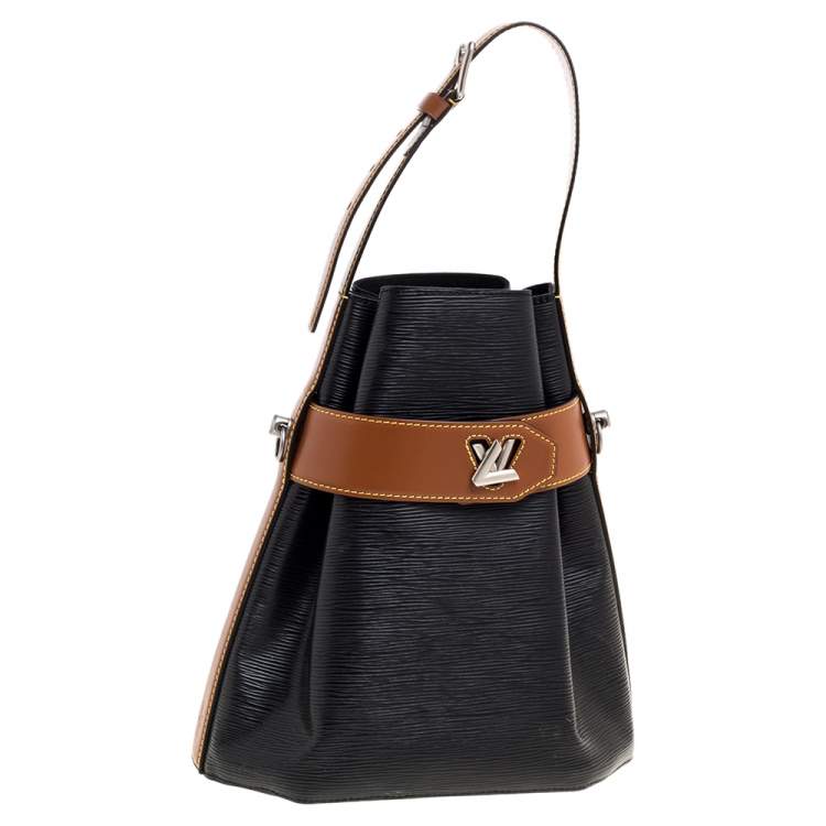Pre Owned Louis Vuitton Black Epi Leather Twist Bucket Bag