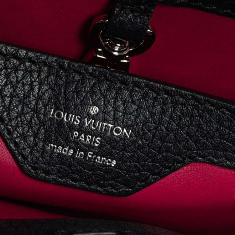 Pre Owned Louis Vuitton Black Leather and Python Capucines BB Bag