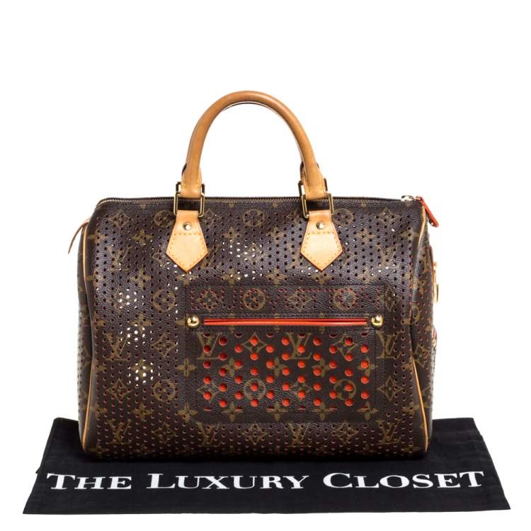 Pre Owned Louis Vuitton Monogram Perforated Canvas Limited Edition Speedy 30 Bag